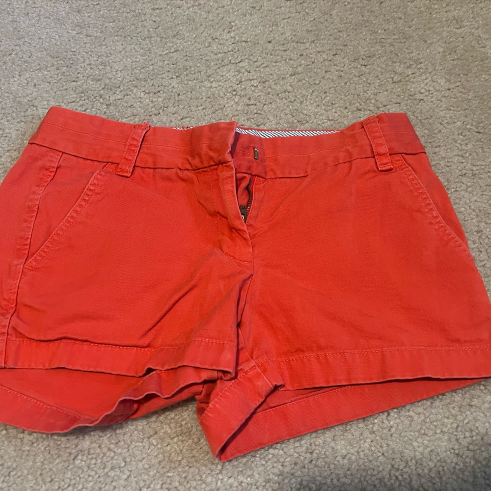J. Crew orange chino shorts size 2